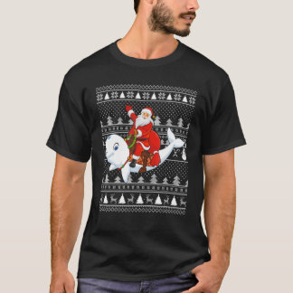 T-shirt Beluga Whale Lover Santa Riding Beluga Whale Ugly
