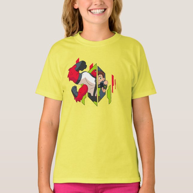 T-shirt Ben 10 Transformation de l'ADN à quatre armes (Devant)