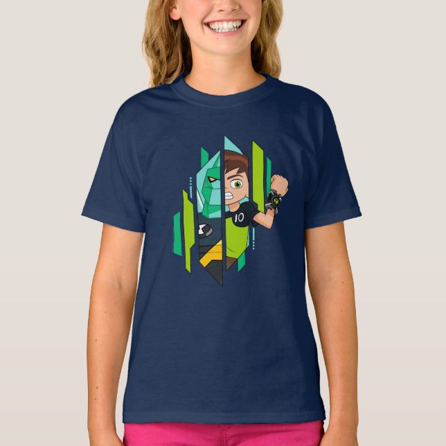 T-shirt Ben 10 Transformation de l'ADN de Diamondhead (Devant)