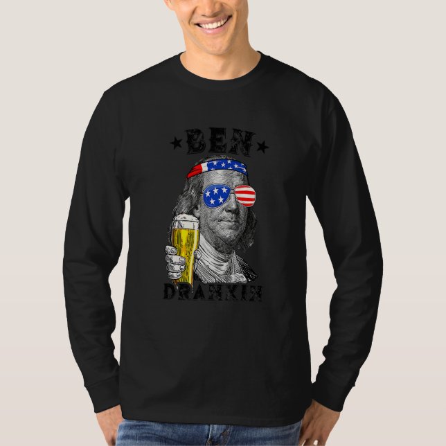 T-shirt Ben Drankin 4 juillet Benjamin Franklin Boisson B (Devant)