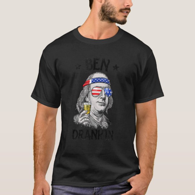 T-shirt Ben Drankin 4 juillet Benjamin Franklin Hommes Fem (Devant)