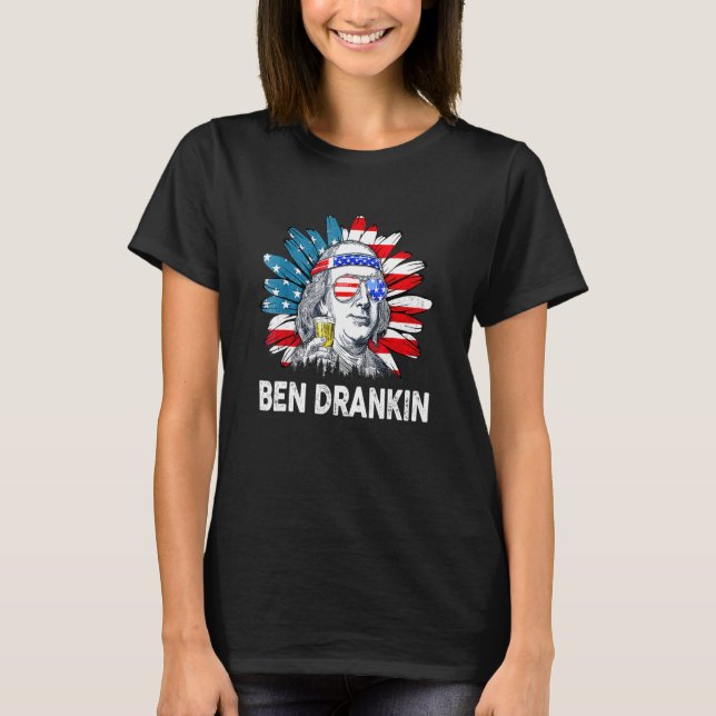 T-shirt Ben Drankin 4 juillet Benjamin Franklin Hommes Fem (Devant)