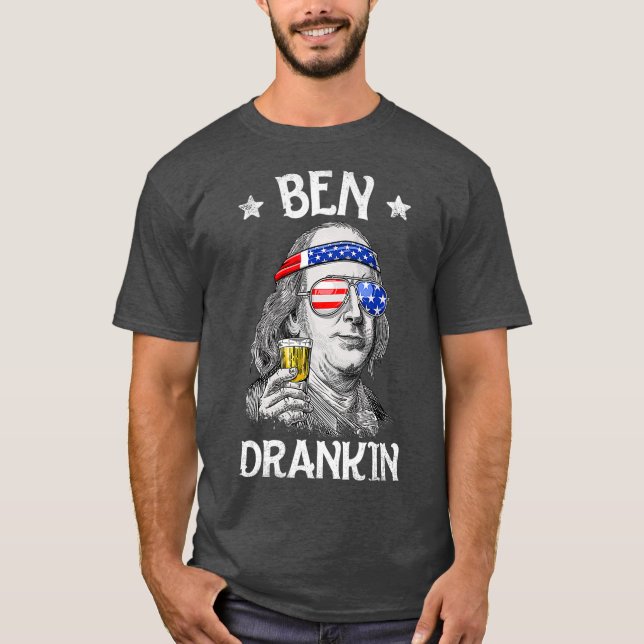 T-shirt Ben Drankin 4 juillet Benjamin Franklin Men (Devant)