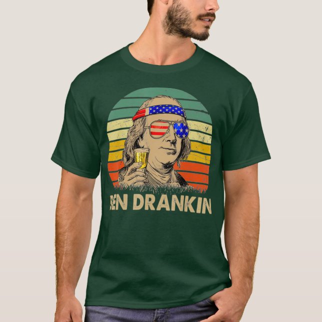 T-shirt Ben Drankin 4 juillet fête de l'Indépendance Bière (Devant)