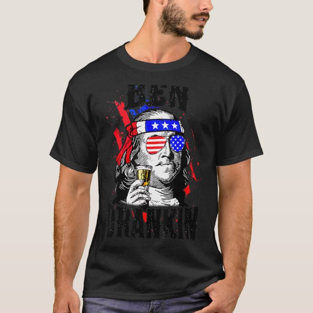 T-shirt Ben Drankin Boire Team Beer Benjamin Franklin 4 (Devant)