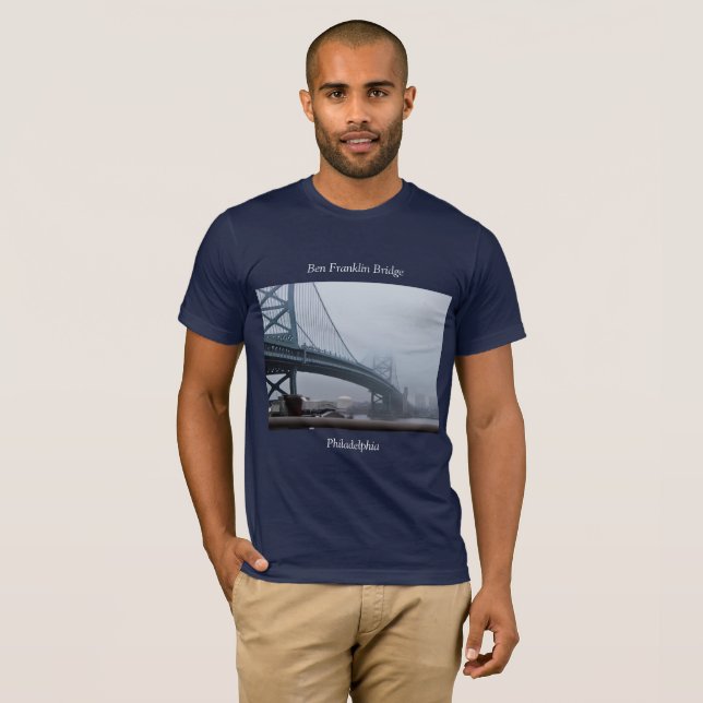 T-shirt Ben Franklin Bridge Philadelphie (Devant entier)