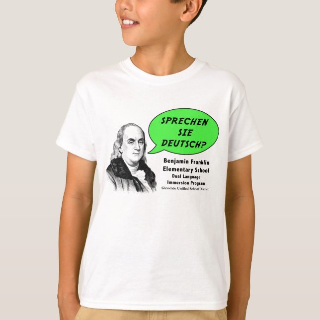 T-shirt Ben Franklin parle allemand (Devant)