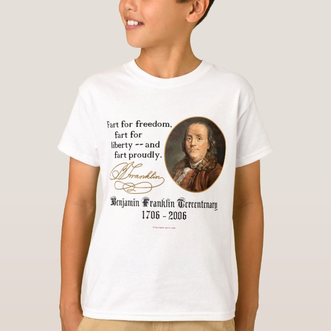 T-shirt Ben Franklin - pet fièrement (Devant)