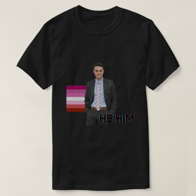 T-shirt Ben Shapiro HeHim Sticker de mème lesbienne (Design devant)