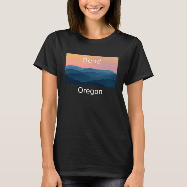 T-shirt Bend Oregon Mountain coucher de soleil (Devant)