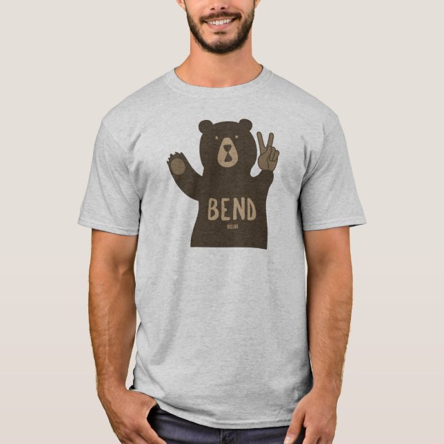 T-shirt Bend Oregon Peace Bear (Devant)