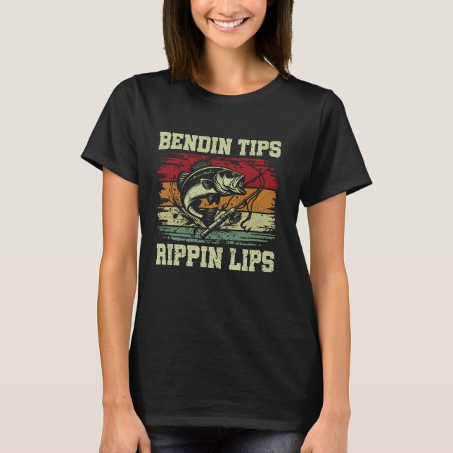 T-shirt Bendin Tips Rippin Lips Basse Pêcheur Pêcheur Bas (Devant)