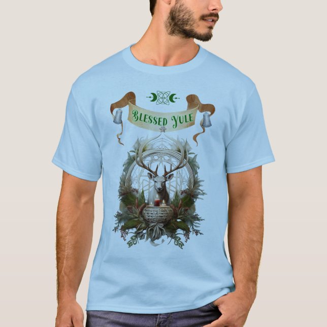 T-shirt Bénédiction Solstice d'hiver Yule Stag (Devant)