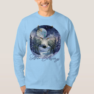 T-shirt Bénédiction solstice Wolf d'hiver Moonlight Woods