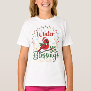 T-shirt Bénédictions d'hiver Cardinal Oiseau Noël