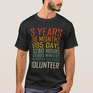 T-shirt Bénévoles Appréciation Vintage 3 ans Anniversaire