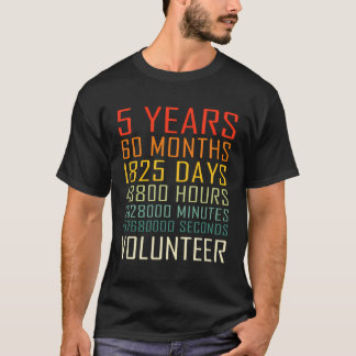 T-shirt Bénévoles Appréciation Vintage 5 ans Anniversaire