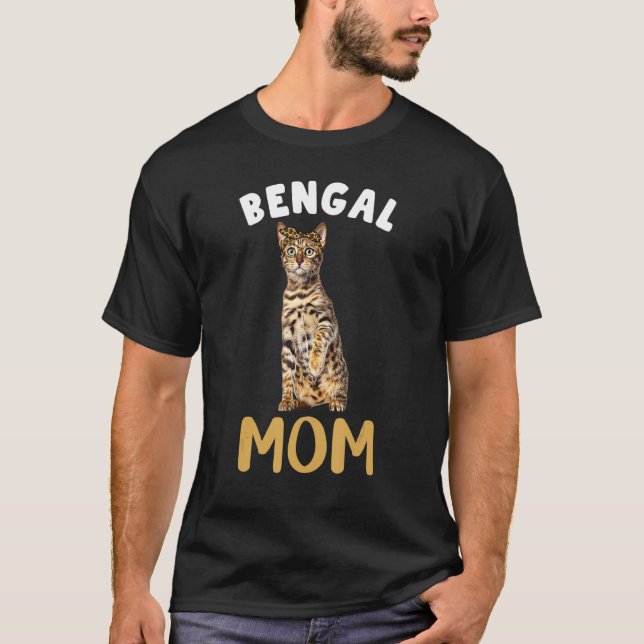 T-shirt Bengal Maman maman Amoureux des chats propriétaire (Devant)