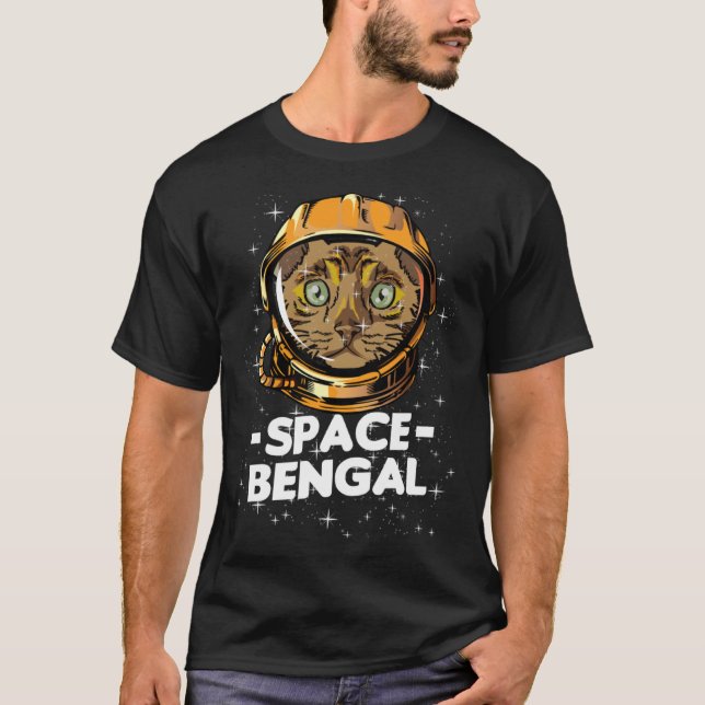 T-shirt Bengal Space Astronaut Cat Person Mum (Devant)
