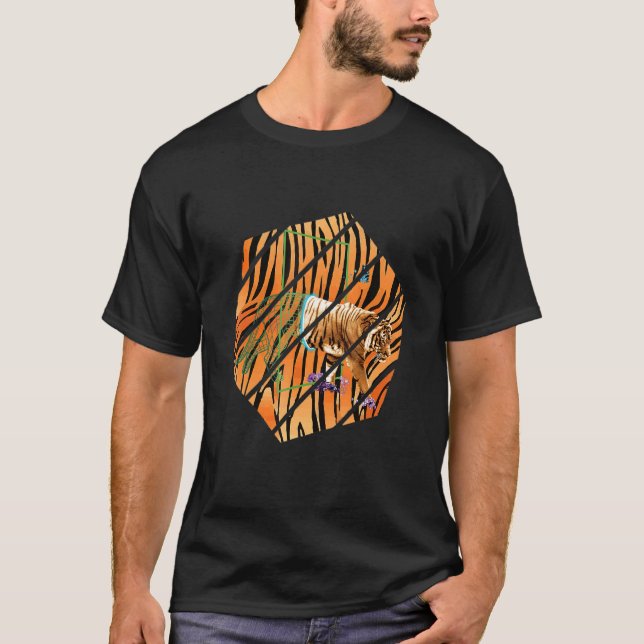 T-shirt Bengal Tiger Hexagon Magical Wildlife Animal Afric (Devant)