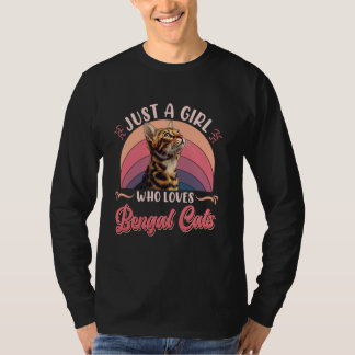 T-shirt Bengale Cat JUSTE UNE FILLE QUI AIME BENGAL CATS V