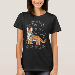 T-shirt Bengale Chat Anatomie mignonne animal animal de co