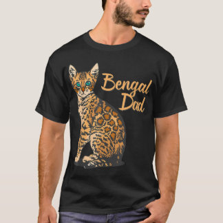T-shirt Bengale Chat Papa I Famille Domestique Animal Ami
