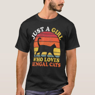 T-shirt Bengale Chat Vintage Juste Une Fille Qui Aime Le B