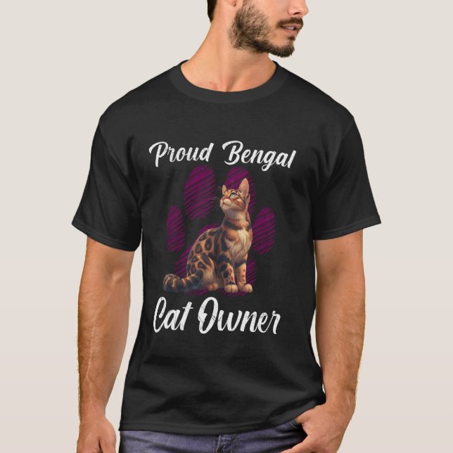 T-shirt Bengale Chats FIER BENGAL CHAT PROPRIÉTAIRE Chat m (Devant)
