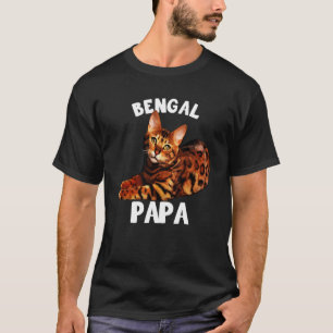 T-shirt Bengale coloré J'aime mon chat Bengale Papa Kitty 