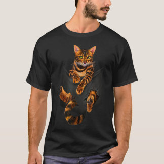T-shirt Bengale Poche d'éponge de chats Bengale Amant de b