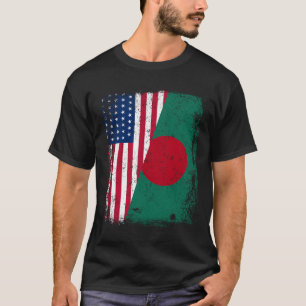 T-shirt BENGALI RACINE LE Drapeau À moitié américain BANGL