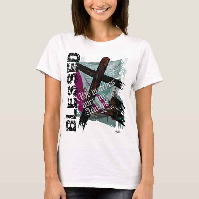 T-shirt Béni - 10h29 chrétien de John d'écriture sainte de (Devant)