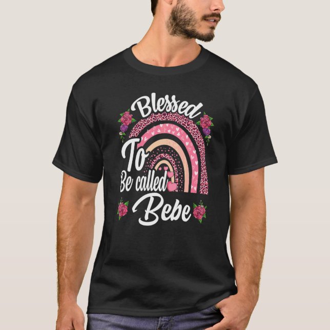 T-shirt Béni D'Être Appelé Bebe Cute Arc En Ciel Pour Les  (Devant)
