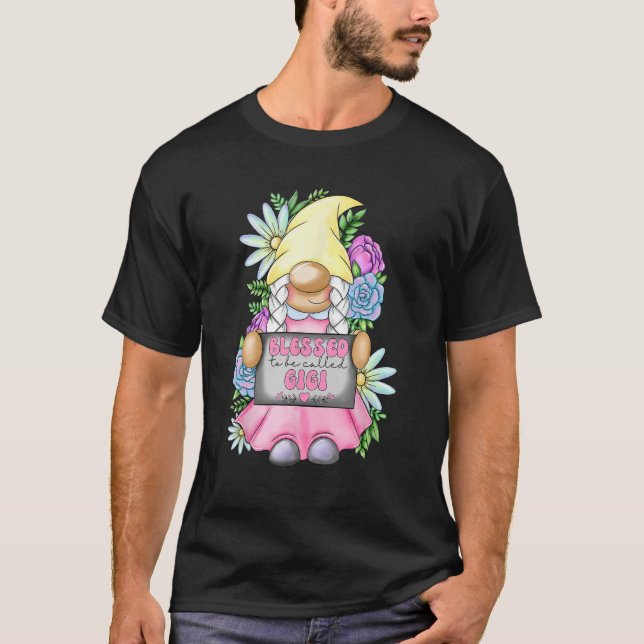 T-shirt Béni D'Être Appelé Gigi Gnome Mères Filles Mignonn (Devant)