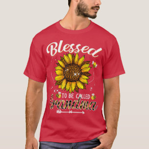 T-shirt Béni D'Être Appelé Grand-Mère Drôle Léopard Sunflo