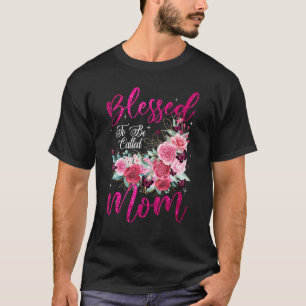 T-shirt Béni d'être appelé maman Coeur Fleur de Coeur Da d