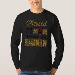 T-shirt Béni D'Être Appelé Maman Et Mawmaw Leopard Mère