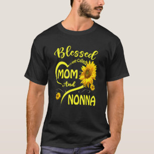 T-shirt Béni D'Être Appelé Maman Et Nonna Sunflower Mothe