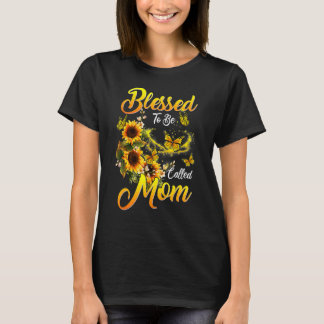 T-shirt Béni d'être appelé maman tournesol fête des mères 
