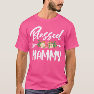 T-shirt Béni d'être appelé Mammy Floral Arrow Design Mot