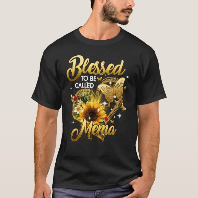 T-shirt Béni D'Être Appelé Méma Grand-Mère Tournesol Mère (Devant)