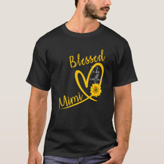 T-shirt Béni d'être appelé Mimi Heart Sunflower Mère