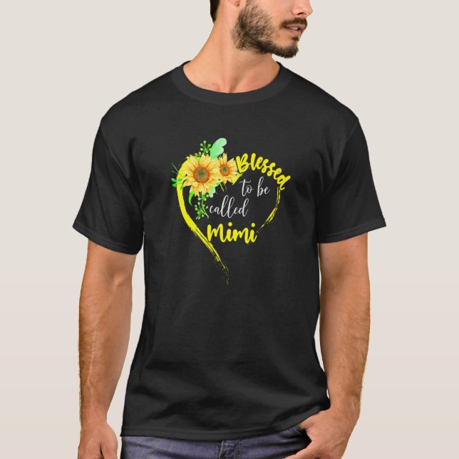 T-shirt Béni d'être appelé Mimi tournesol Mimi Mimi Mère (Devant)