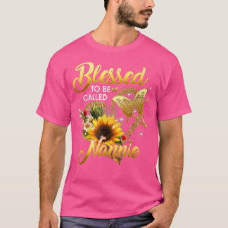 T-shirt Béni D'Être Appelé Nannie Grandma Tournesol Moth
