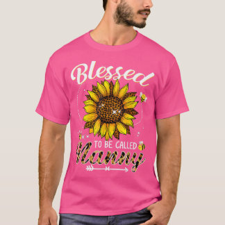 T-shirt Béni D'Être Appelé Nanny Funny Leopard Tournesol