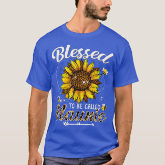 T-shirt Béni D'Être Appelé Naunie Funny Leopard Sunflowe