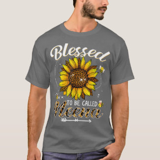 T-shirt Béni D'Être Appelé Neena Funny Leopard Tournesol