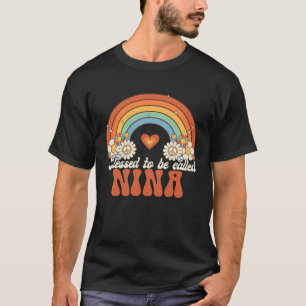 T-shirt Béni d'être appelé Nina Super Rainbow Mother s