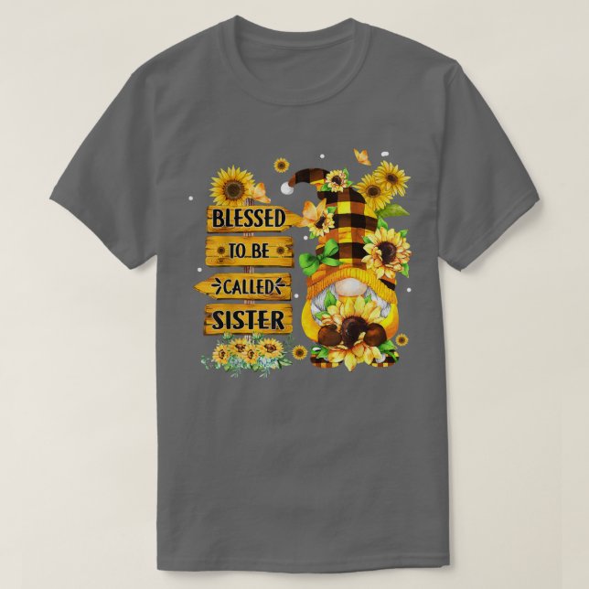 T-shirt Béni D'Être Appelé Soeur Fall Gnome Sunflowers  (Design devant)